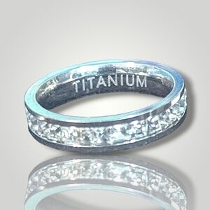 Titanium CZ Diamond Eternity Ring Various Size 11.5